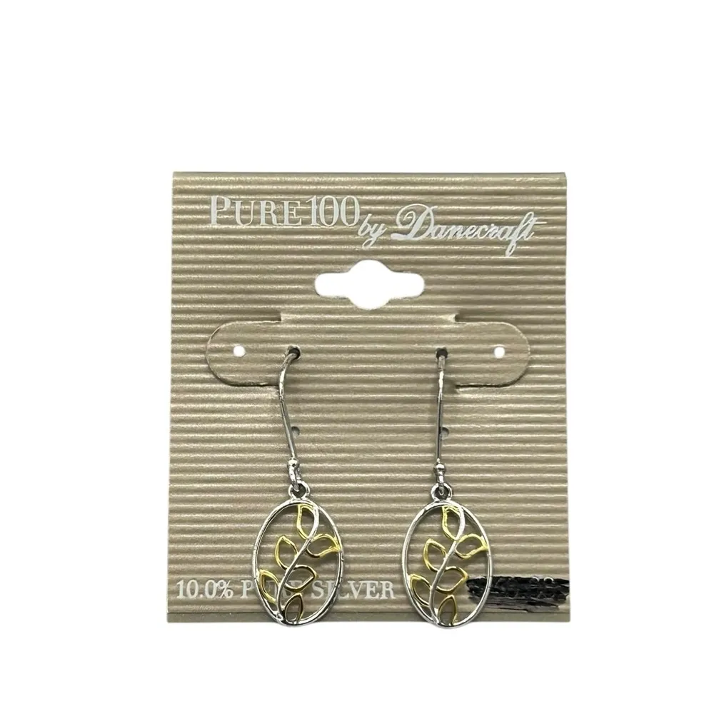DANECRAFT EARRINGS PURE 100 SILVER DROP DANGLE LEAF LIGHTWEIGHT NEW WITH TAGS - Image 6