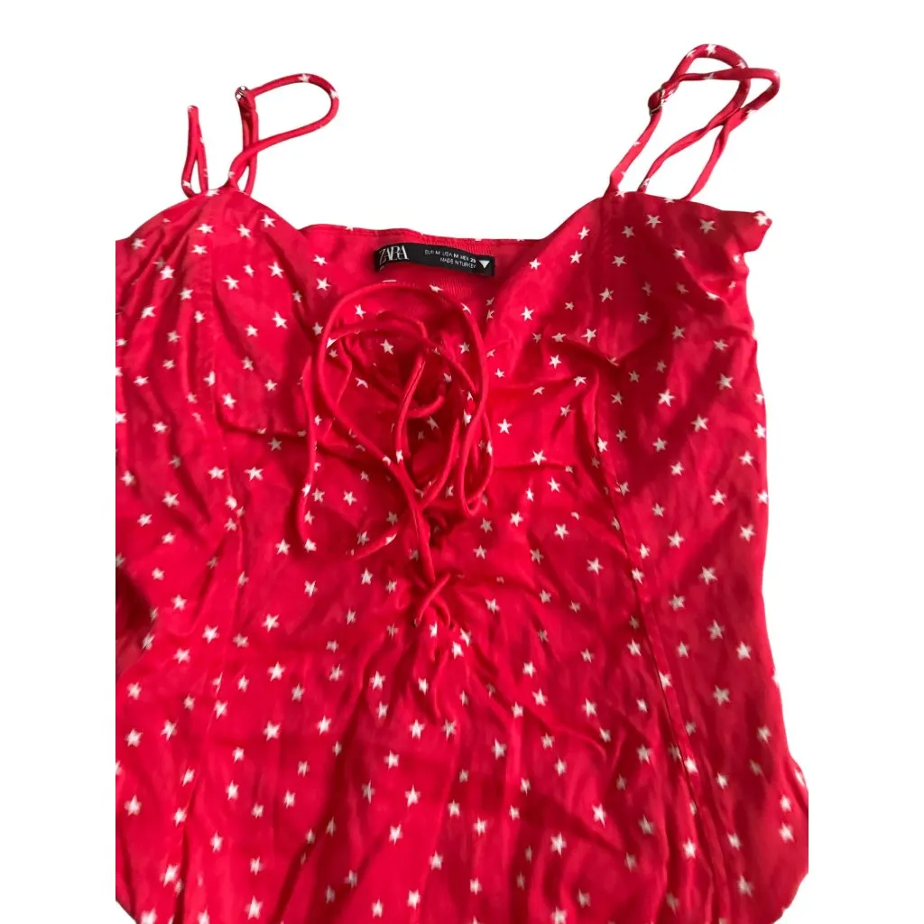 ZARA Red White Star Print Bodysuit Size Medium - Image 7