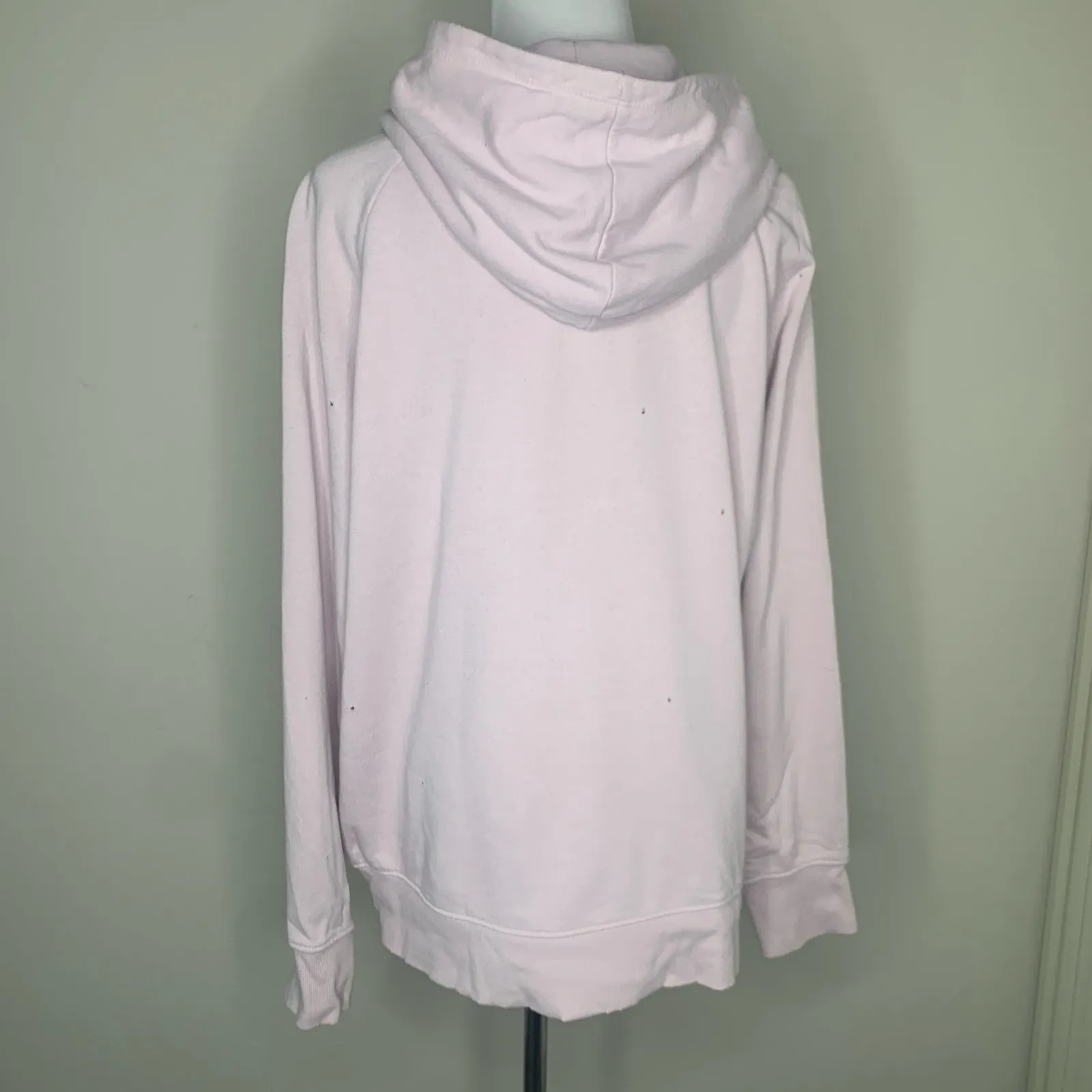 Mossimo Rose Pink Distressed Full Zip Hoodie Sweatshirt XXL - Image 2
