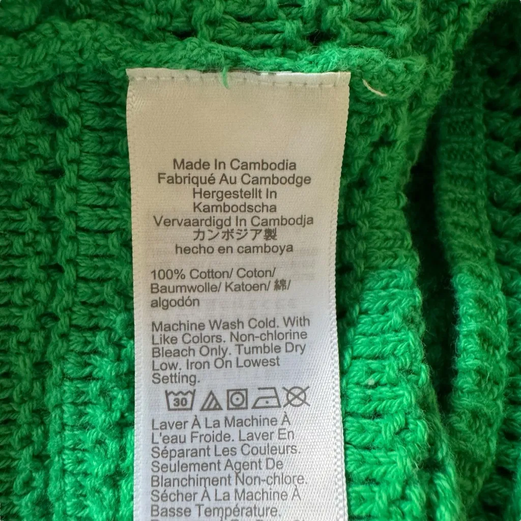 J.Crew - Green Crochet Knit Cotton Sweater Vest Tank Top Sz M - Image 7