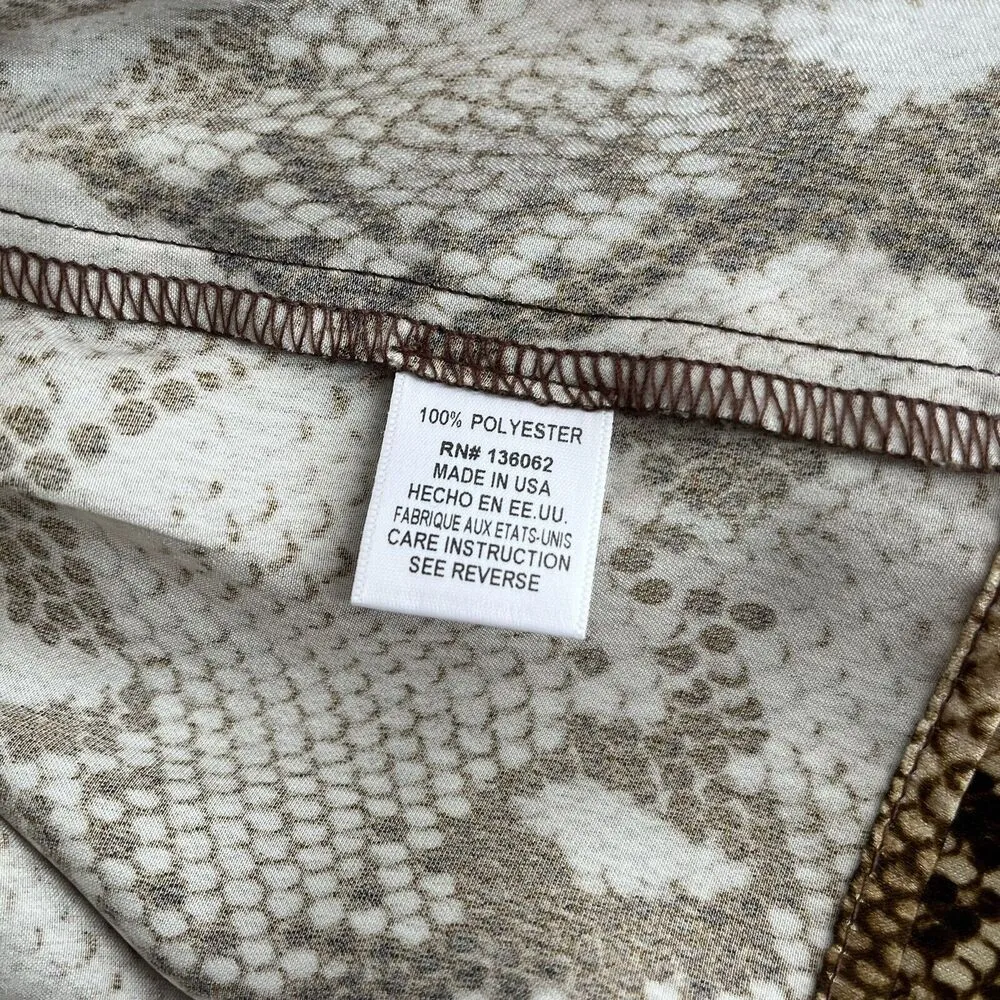 Lavender Brown Snake print woman's halter mob wife dress size large - Image 4