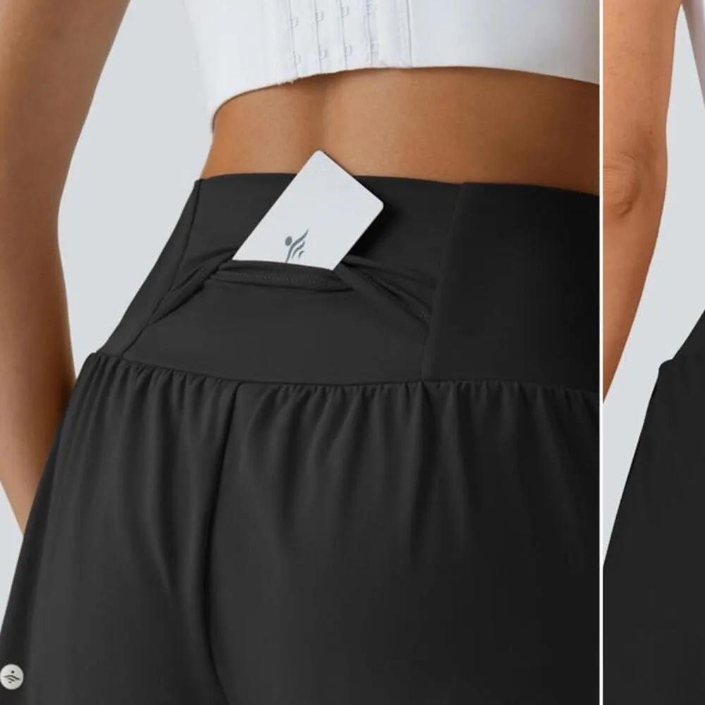 Halara SoftlyZero Airy Super High Waisted Yoga Shorts w/ Pockets Black size XL​ - Image 15