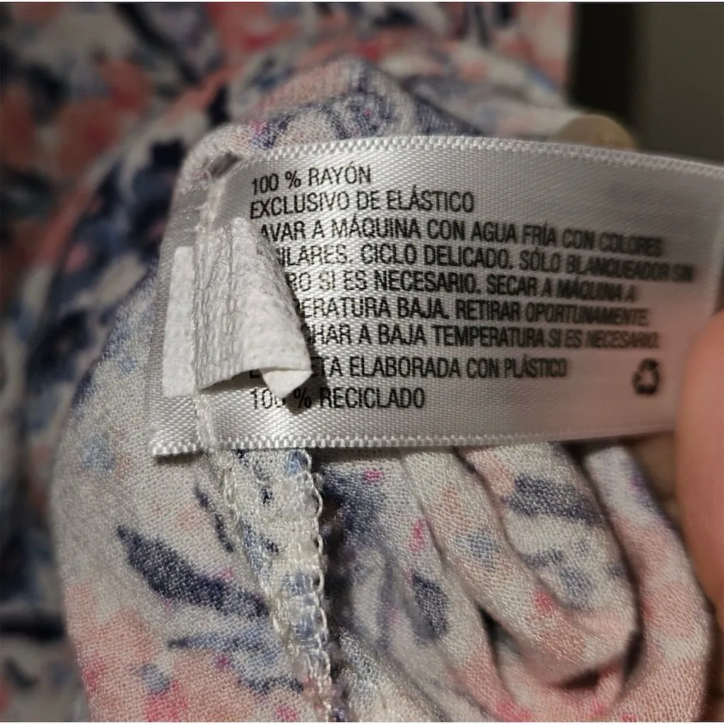 Knox Rose Women's Pink Floral V-Neck Blouse Standard Size S Short Flutter Sleeve - Image 6