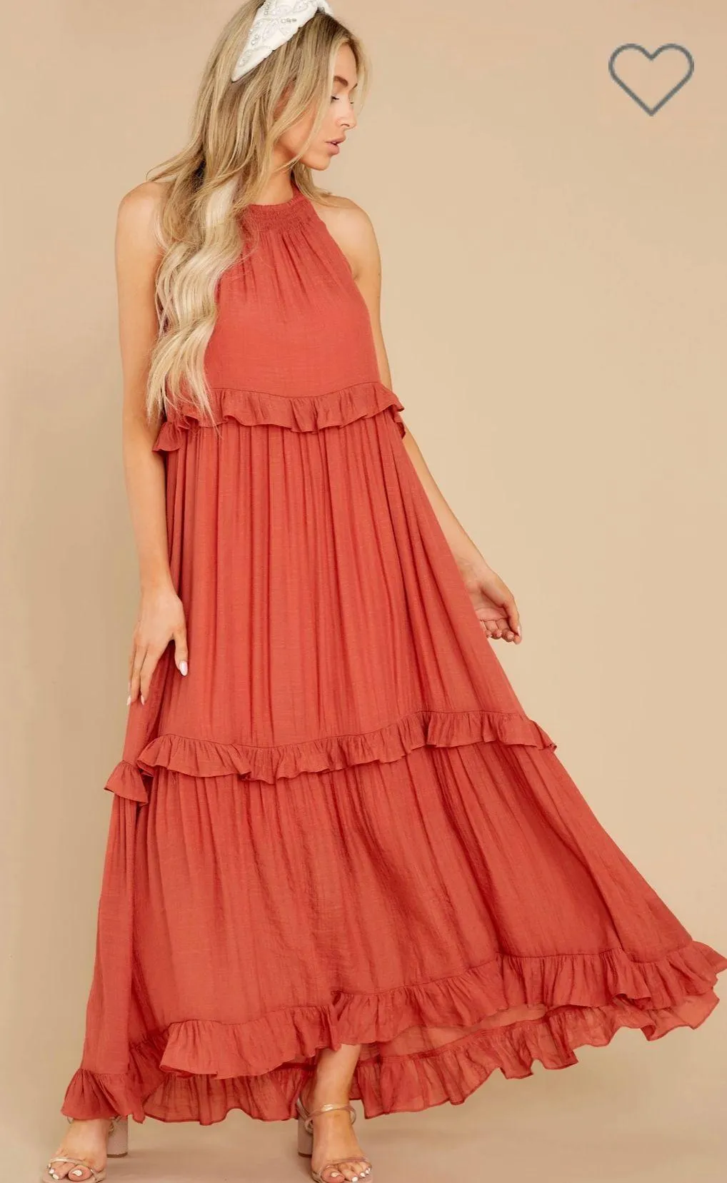 Rust Maxi Dress (S) - Image 2