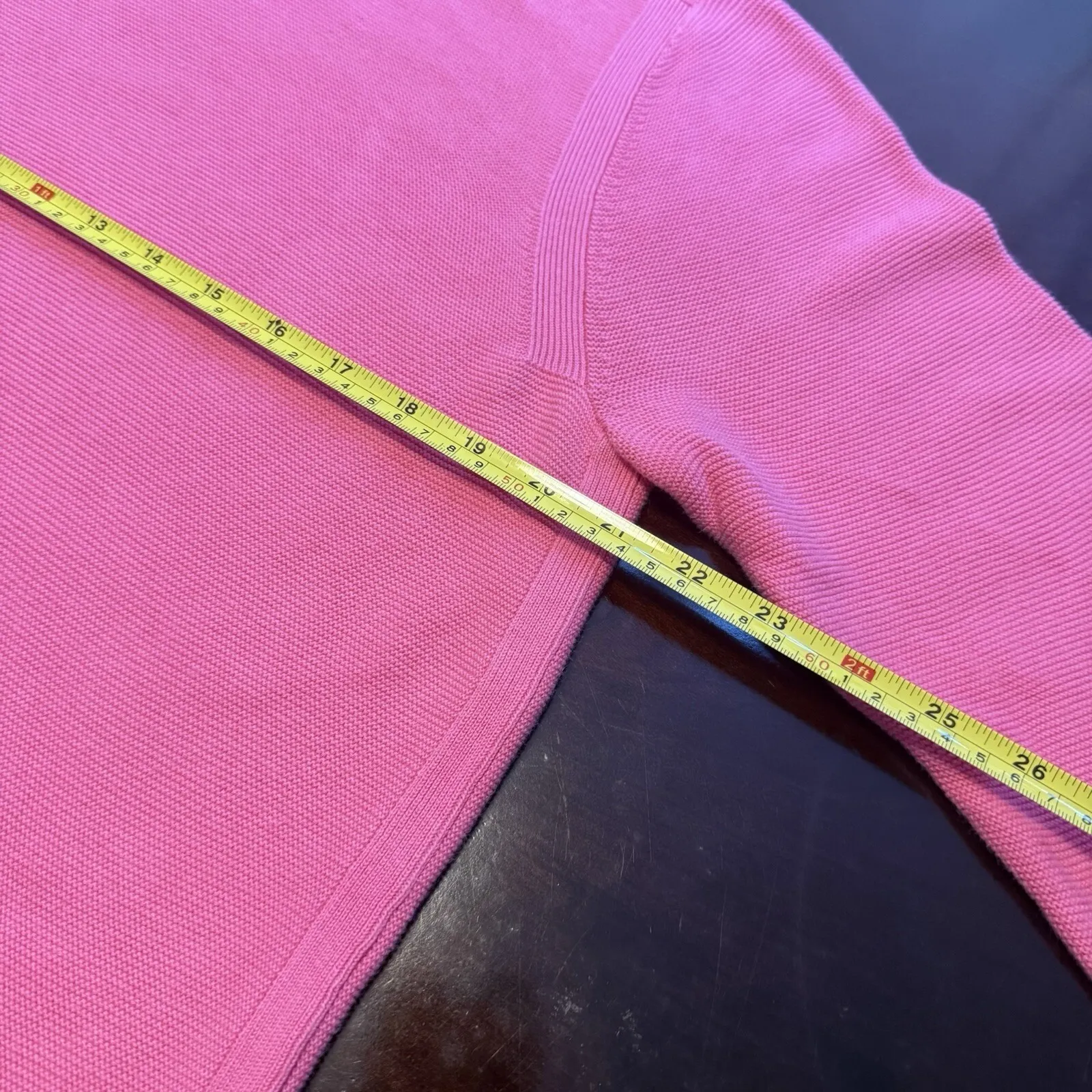 Talbots Pink Tunic Sweater Women's Sz Large Cotton Blend Side Slits 3/4 Sleeve # - Image 8