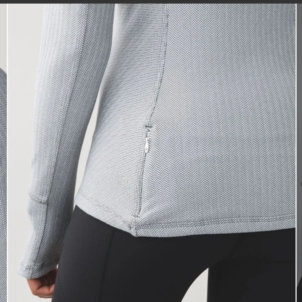 Lululemon Kanto Catch Me Long Sleeve Size 10 Sweatshirt Gray Herringbone Top - Image 14