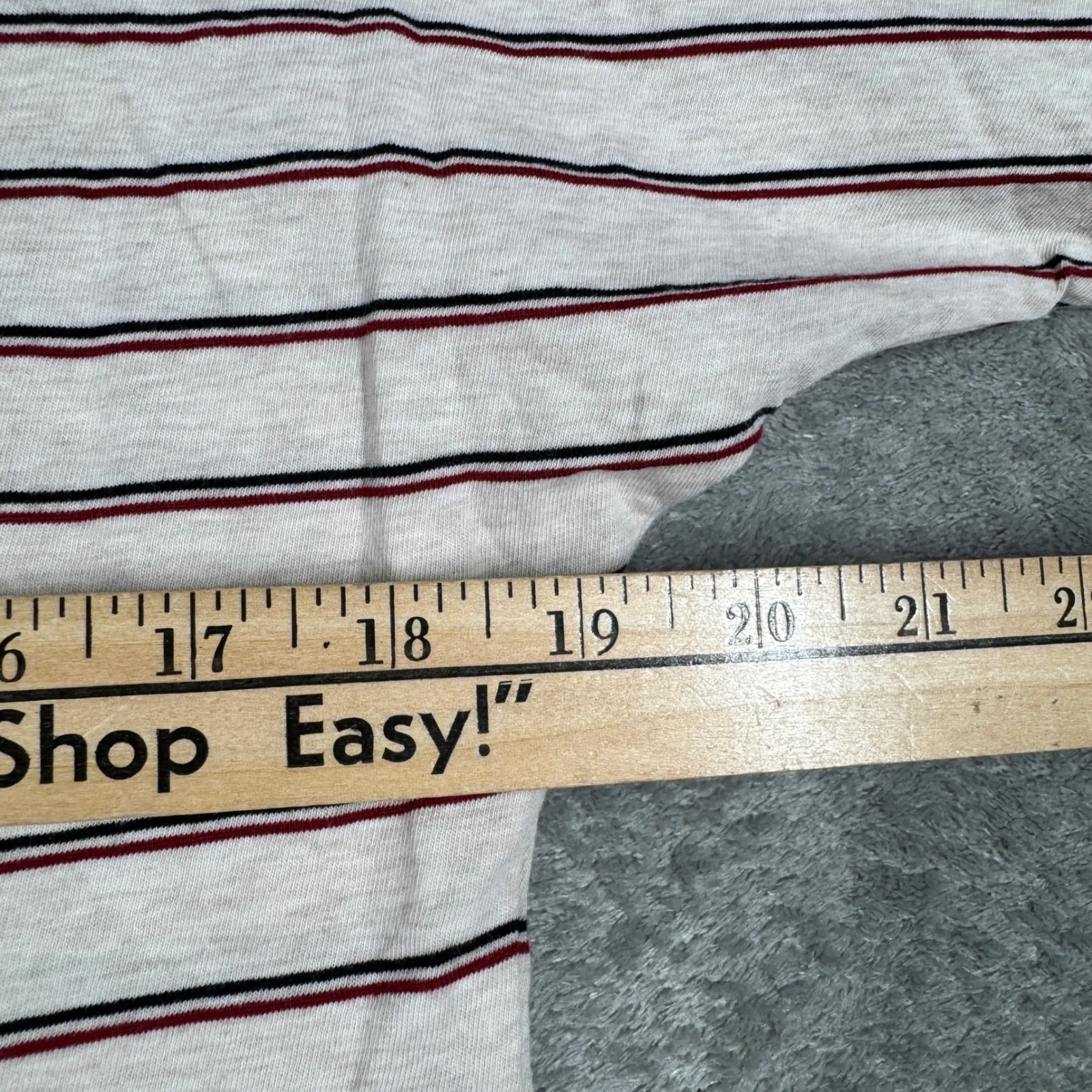 Frank & Eileen Tee Lab Shirt Continuous Sleeve Tee Oatmeal Stripe Crew Neck XS - Image 10
