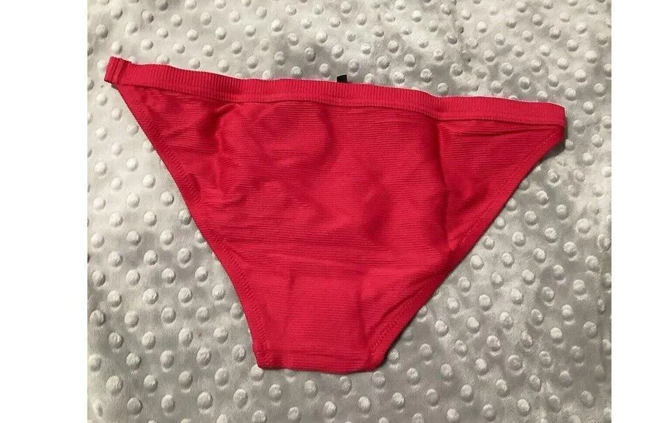 J. Crew Dark Pink Textured Ribbed Bikini Swim Bottom S - Image 4