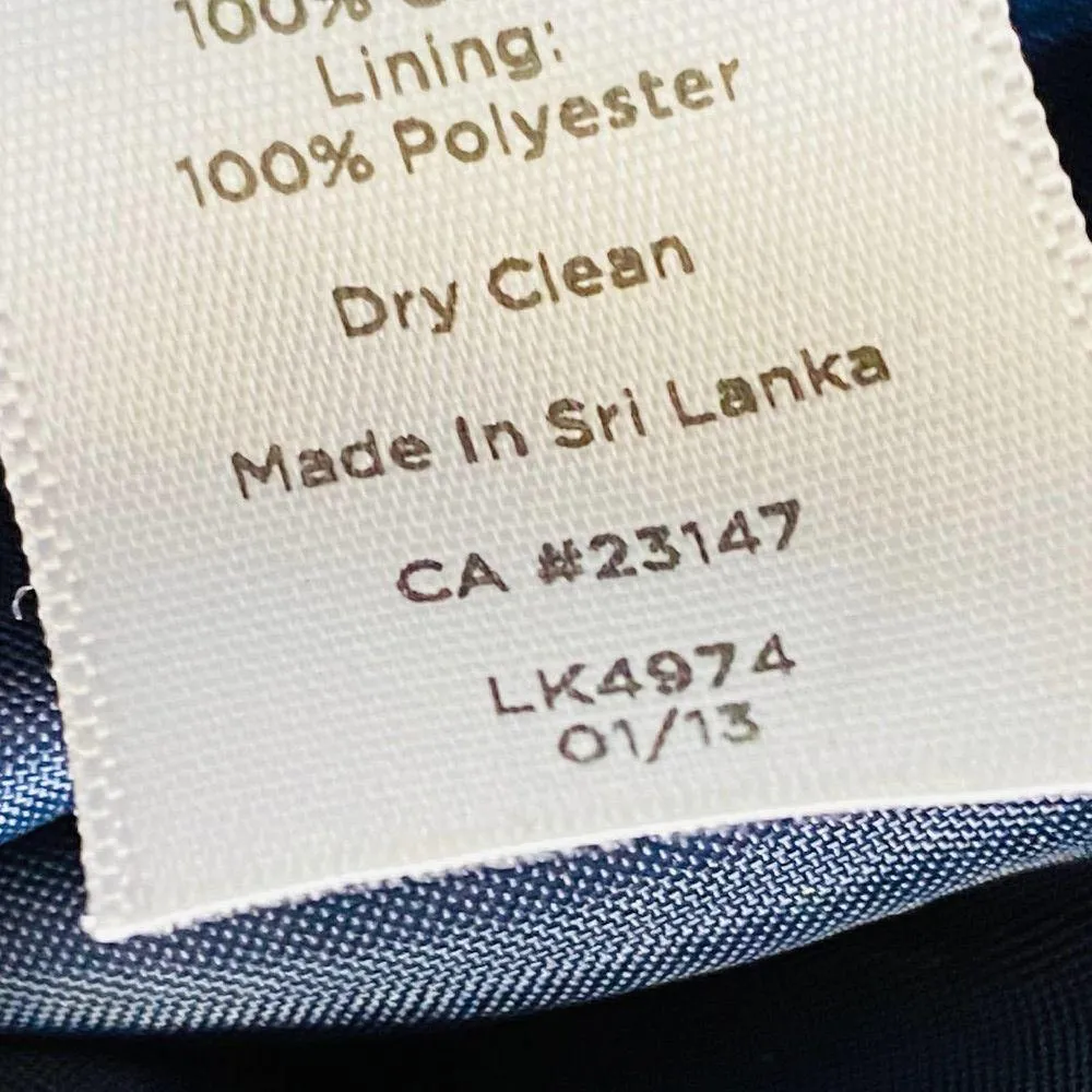 Talbots Houndstooth Plaid Navy & White Straight Pencil Woven Skirt Size 4 Small - Image 7