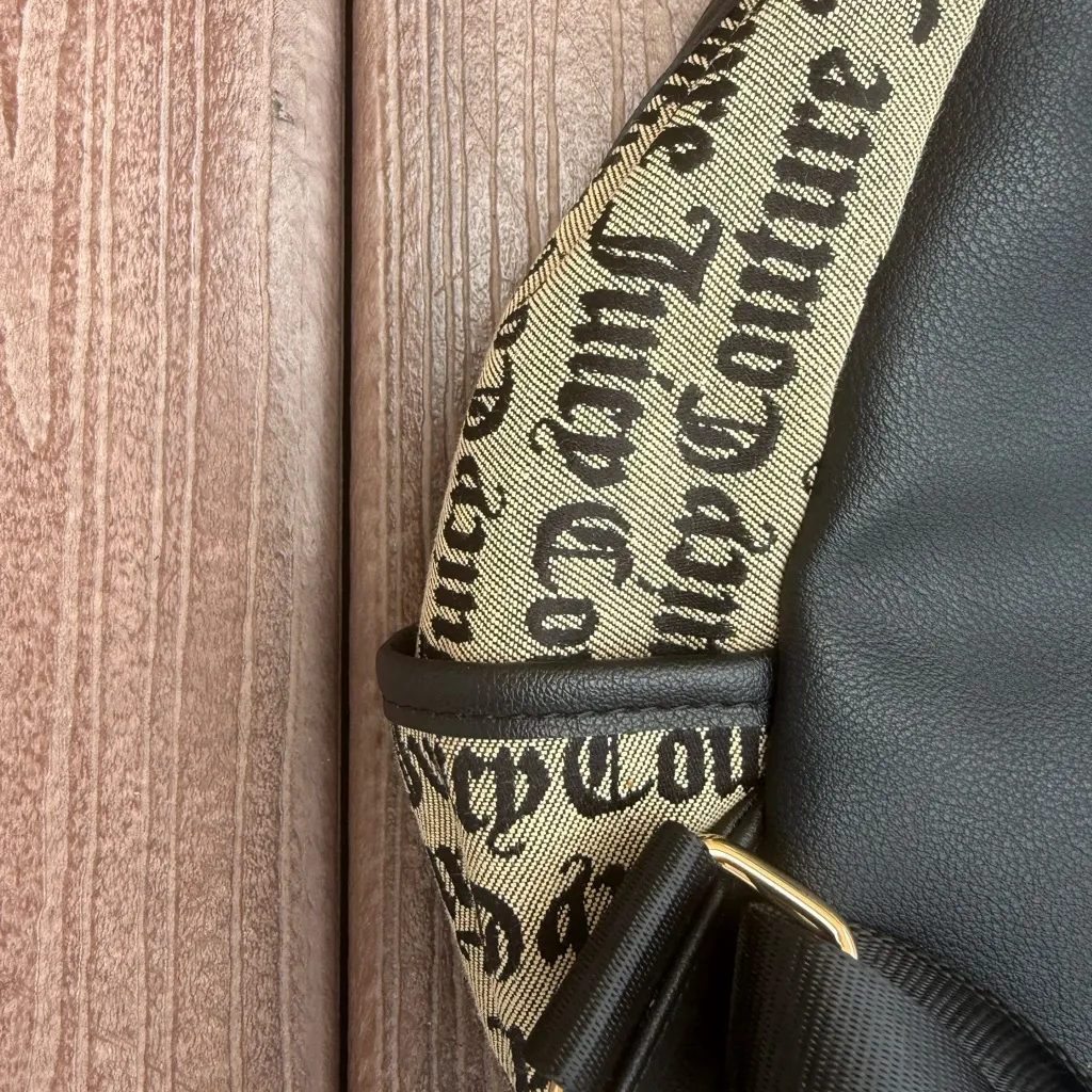 Juicy Couture Black and Cream Logo Backpack - Image 7