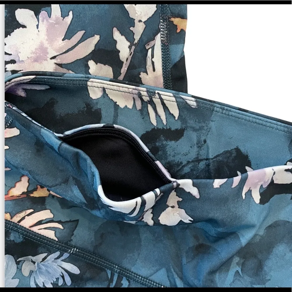 JoyLab Floral Print High Waist Stripe 7/8 Leggings Moody Mum - Image 5