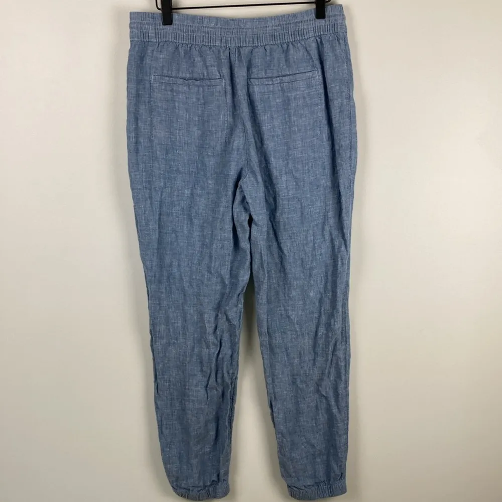 Athleta Retreat Linen Jogger Pants Womens Size 8 Blue Casual Pull On Lightweight - Image 8