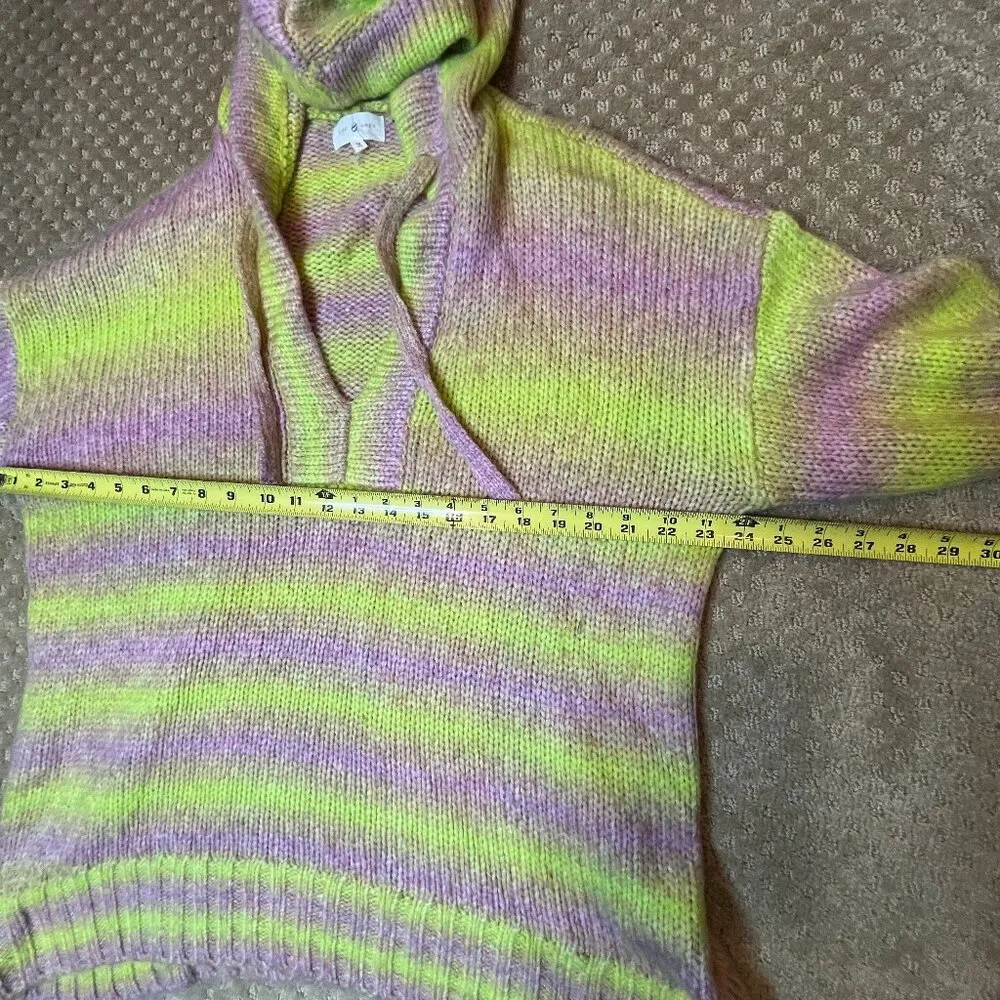 Lou & Grey Ombre Yellow Pink Hoodie Tunic Sweater SZ M Lagenlook Hooded Beach - Image 12