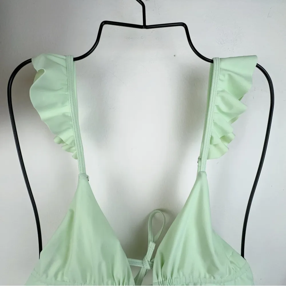 Lost and Wander Sage for Days Ruffle Top & High Waisted Bottom Bikini Swimsuit - Image 3