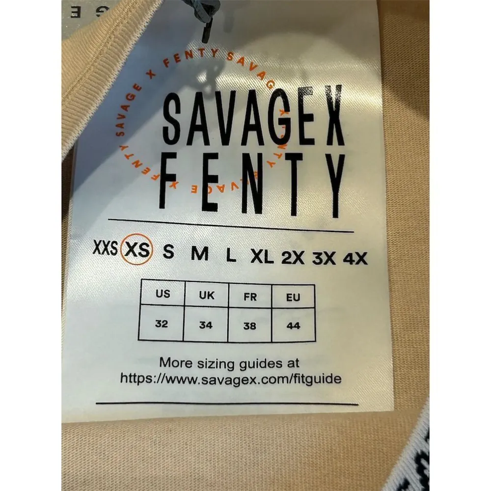 Savage X Fenty Shirt Dress Beige Oversized Graphic Tee Dress Size XS Casual - Image 7