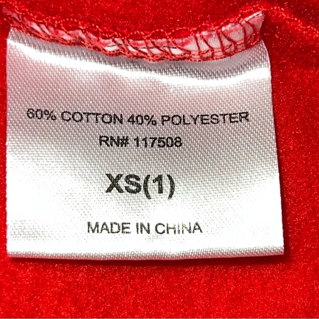 Wound Up Red Crewneck Sweater with Festive Holiday Christmas Print-Size XS - Image 8