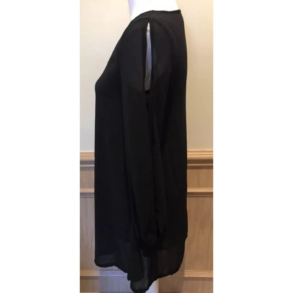 Mjaoran ~ Black Tunic Dress ~ Size Small ~ Long Sleeve ~ Split Sleeves - Image 3