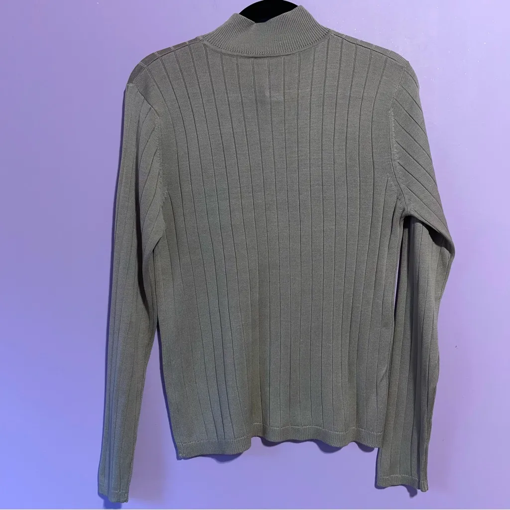 Silx Silk Knit Ribbed Sweater Women M Normcore Neutral Minimalist Contemporary Tan Size M - Image 5