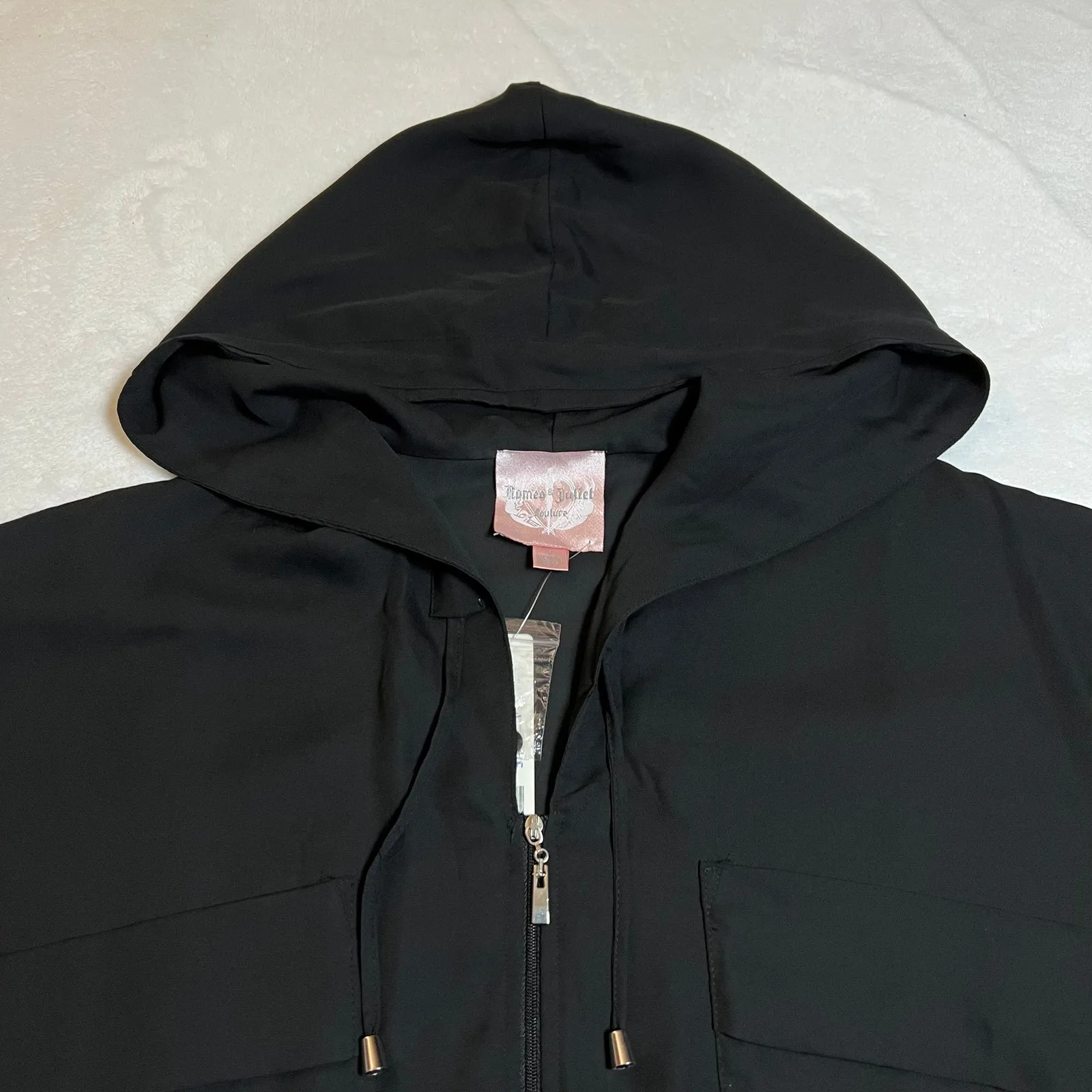 NEW Romeo & Juliet Couture Lightweight Oversized Full Zip Hood Jacket Size S - Image 5