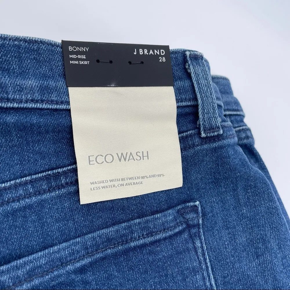 J Brand Bonny Galaxy Frayed Denim Jeans Mini Skirt - Image 9