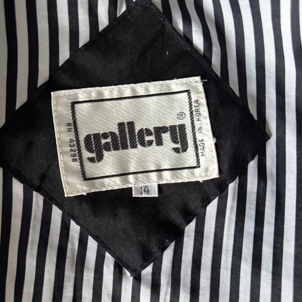 Vintage Gallery Black Trench Coat With Shoulder Pads Size 14 - Image 8