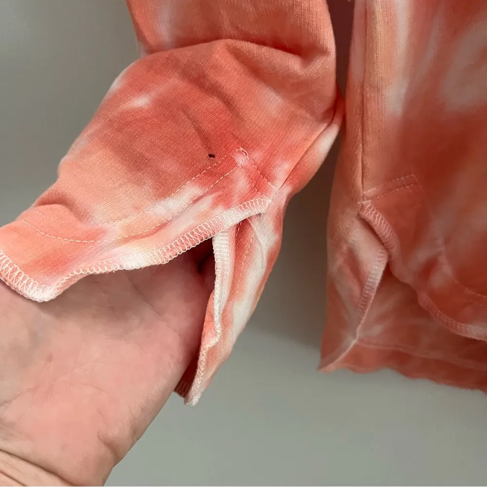 Jane and Delaney orange and white tie dye hooded top.S-M Cotton/ Poly. Very soft - Image 5