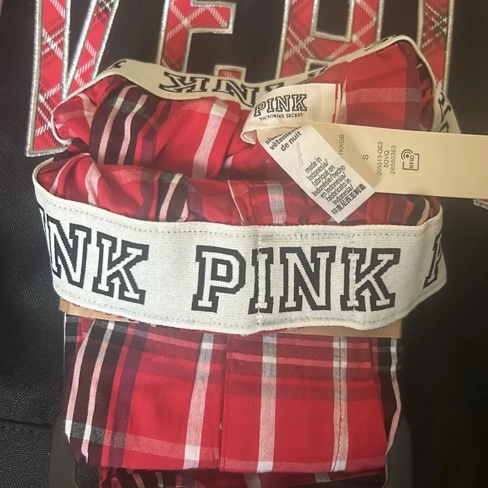 New Gift Set VS PINK Plaid Logo Tote and VS Cotton Oversized Plaid Boxer Shorts - Image 10