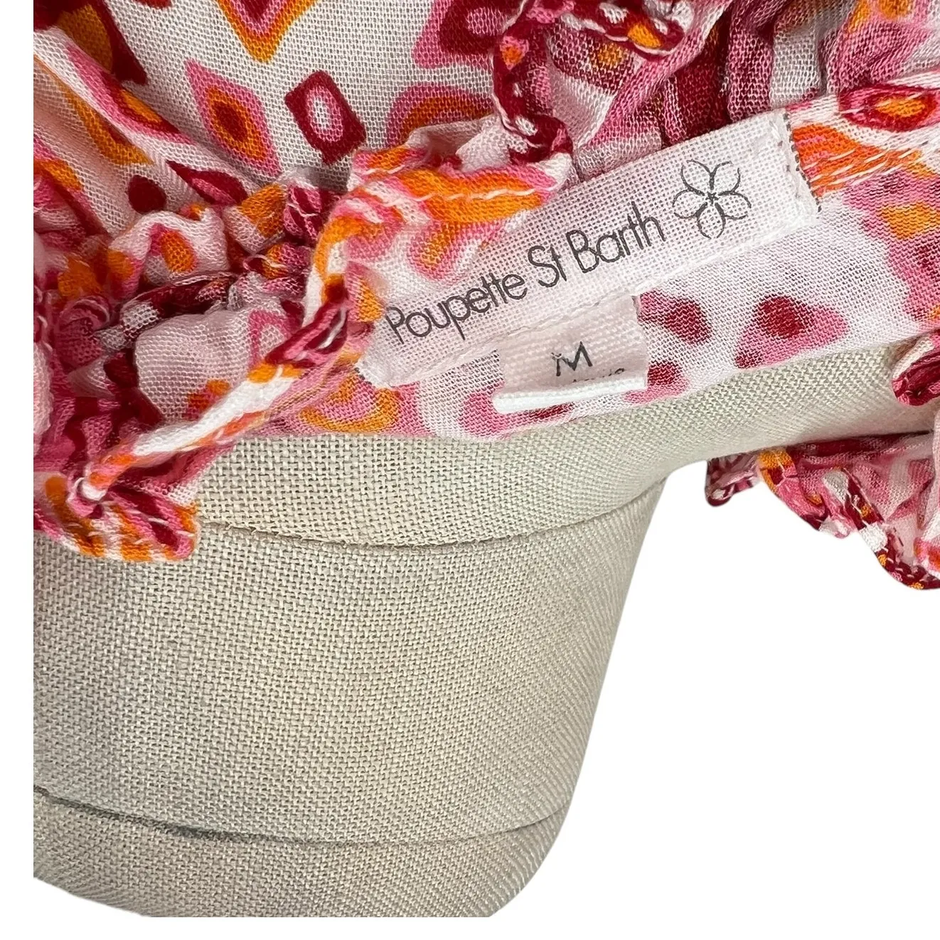 Poupette St Barth Clara Mini Dress Red Chagal Print Orange Pink Size‎ Medium - Image 12