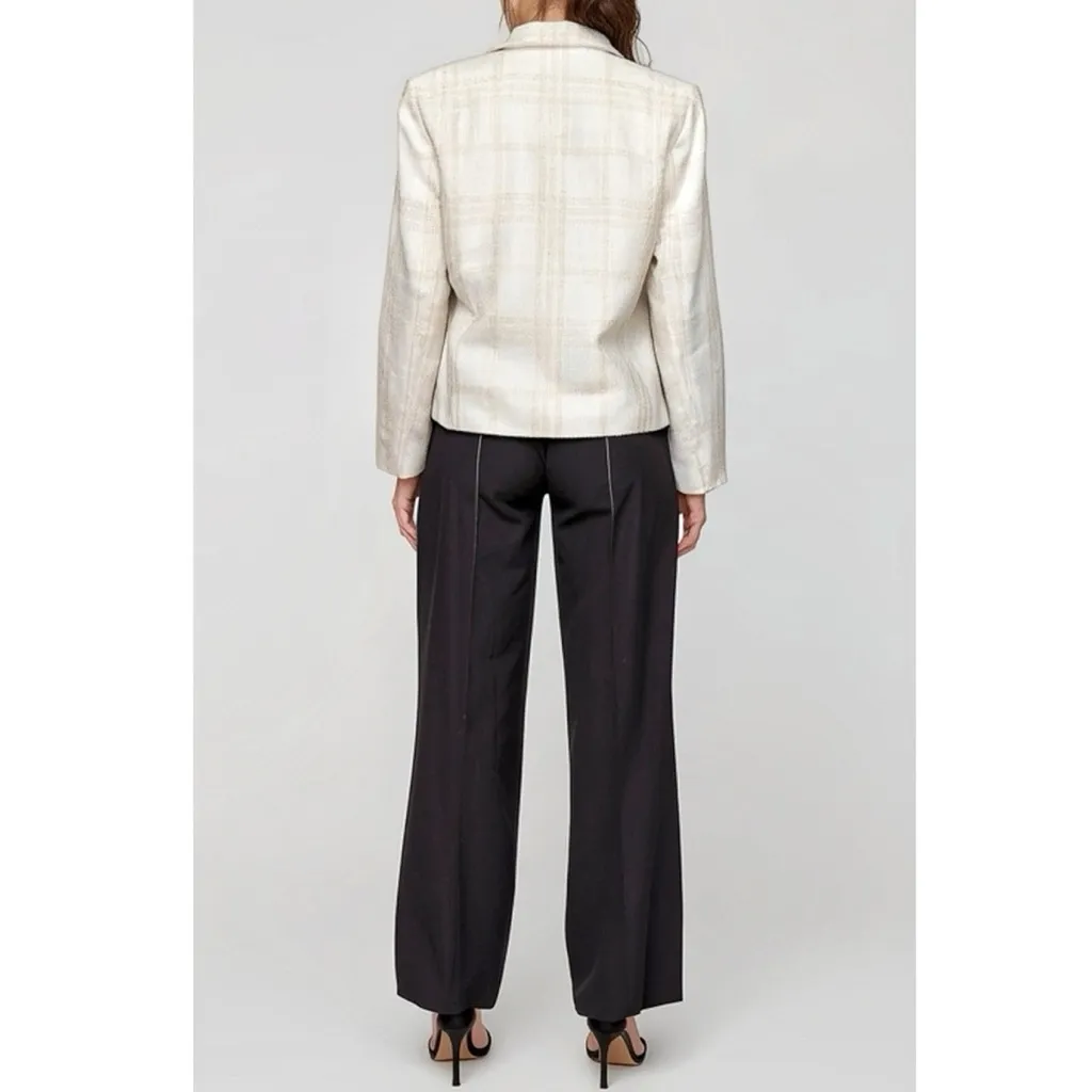 J.MCLAUGHLIN Claudie Plaid Tweed Jacket, Off-White, Medium - Image 4