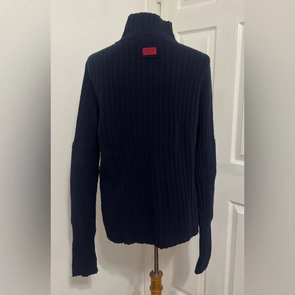 Vintage Abercrombie & Fitch Lambswool Blend Funnel Neck Sweater 90s Y2K Medium - Image 3