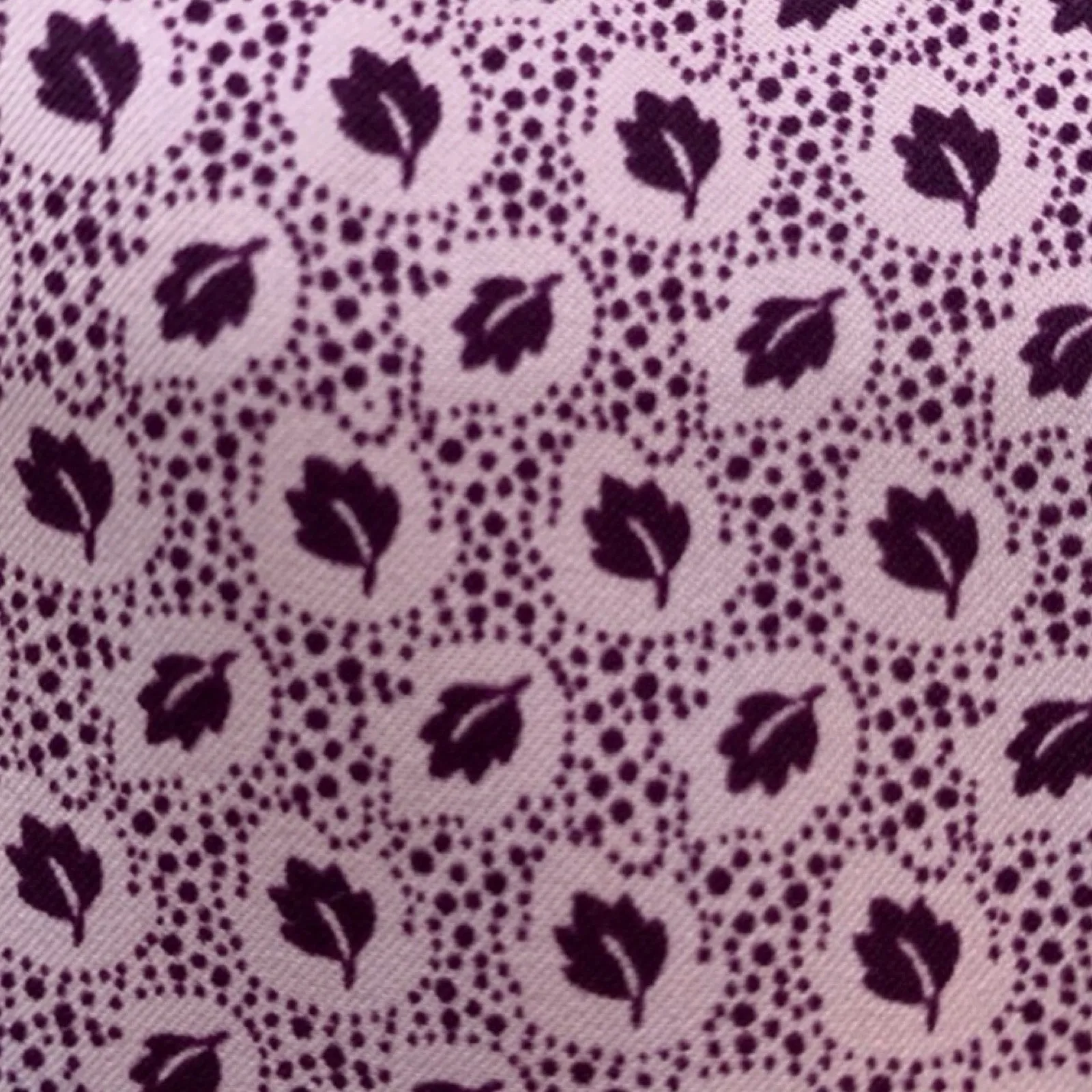 Vintage Levi Strauss Lavender Micro Leaf Print Blouse Long Sleeve Button Front - Image 6