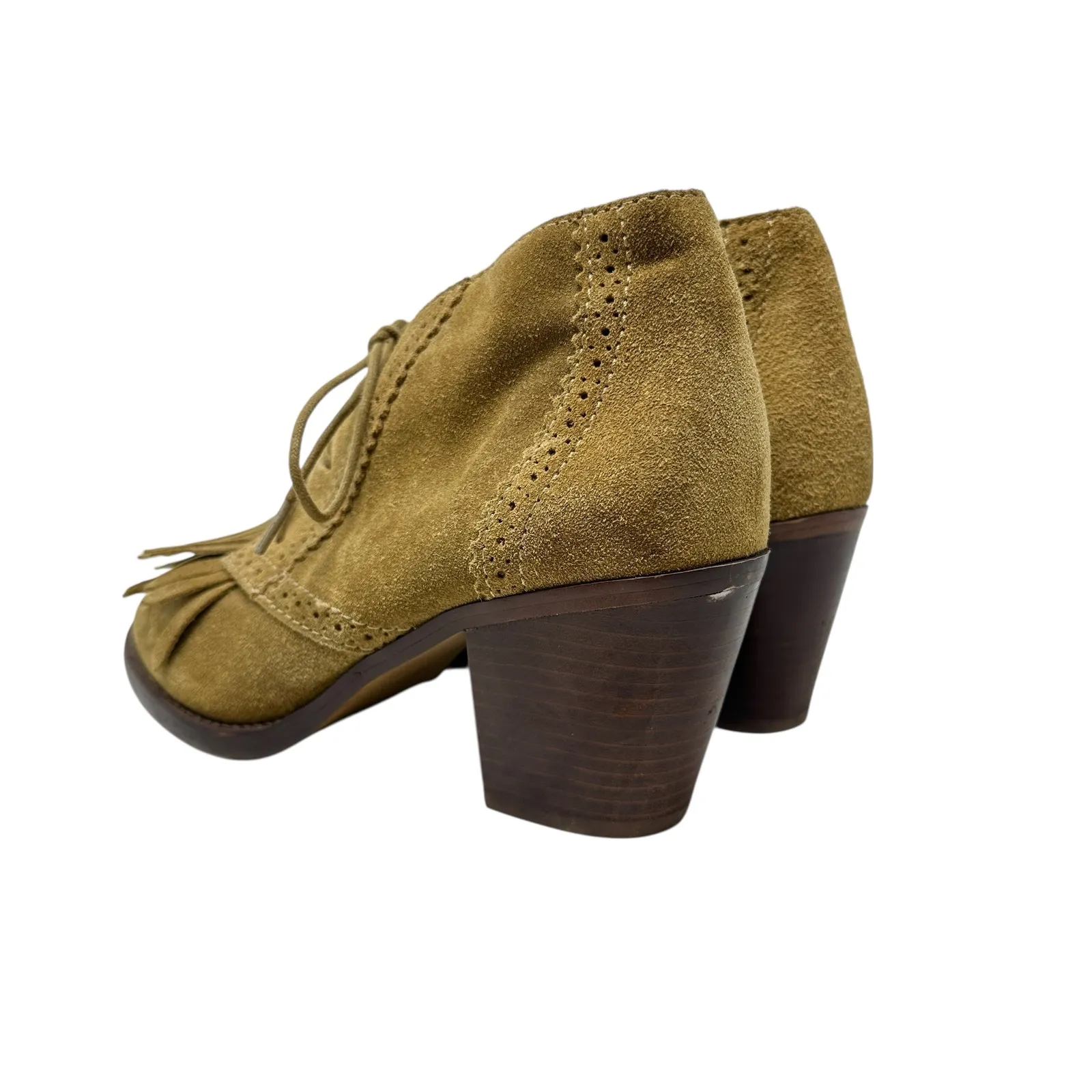 Madewell 1937 The Aberdeen Ankle Booties Suede Fringe Tan Beige‎ Size US 7 - Image 10