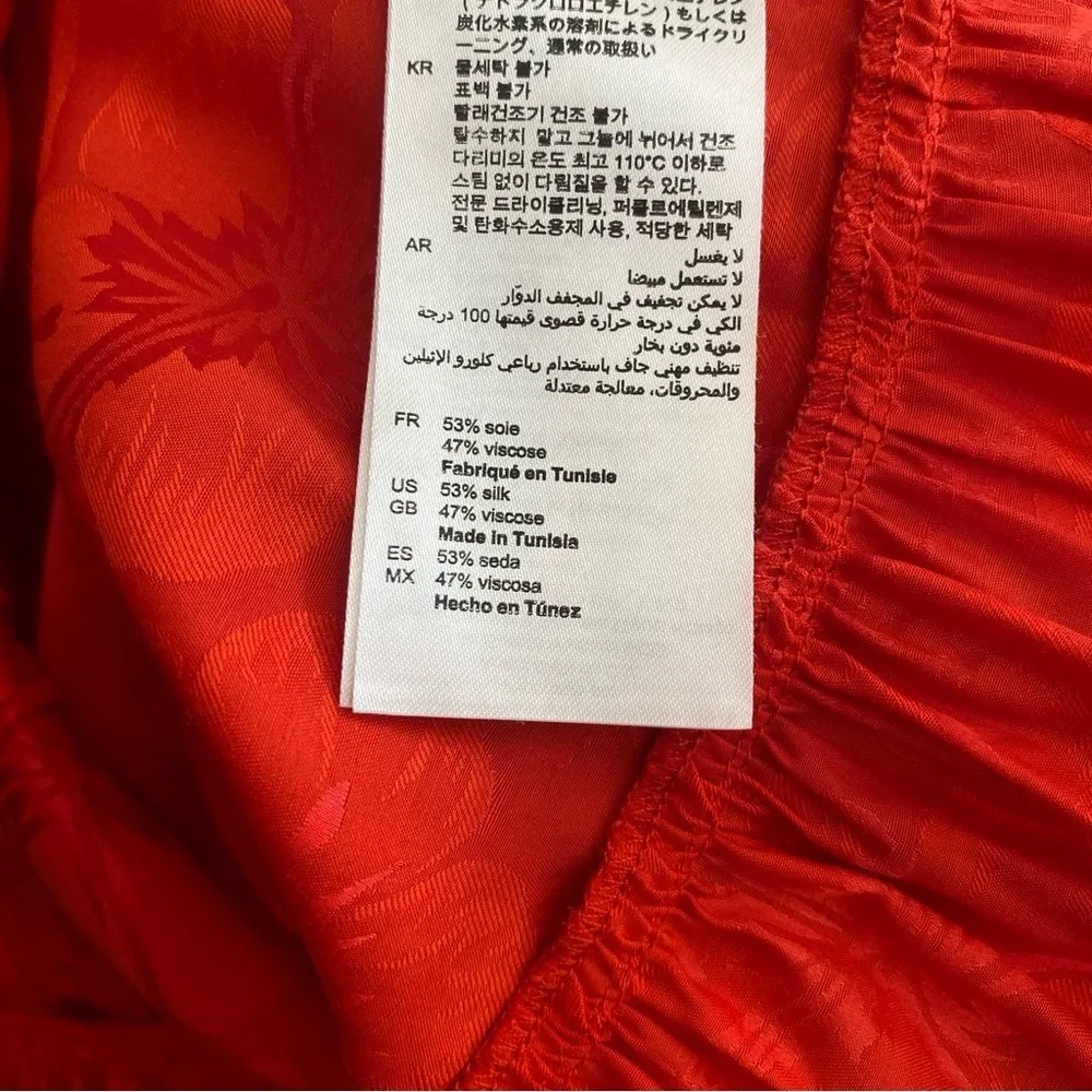 Sandro Azelie Silk-blend Red Satin-Jacquard Mini Dress - Image 10