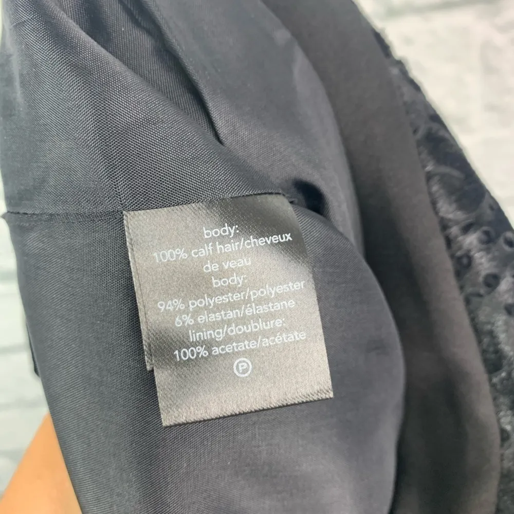 NWT Raoul Eyelet Lace Calf Hair Panelled Slim Midi Skirt 6 Black - Image 11