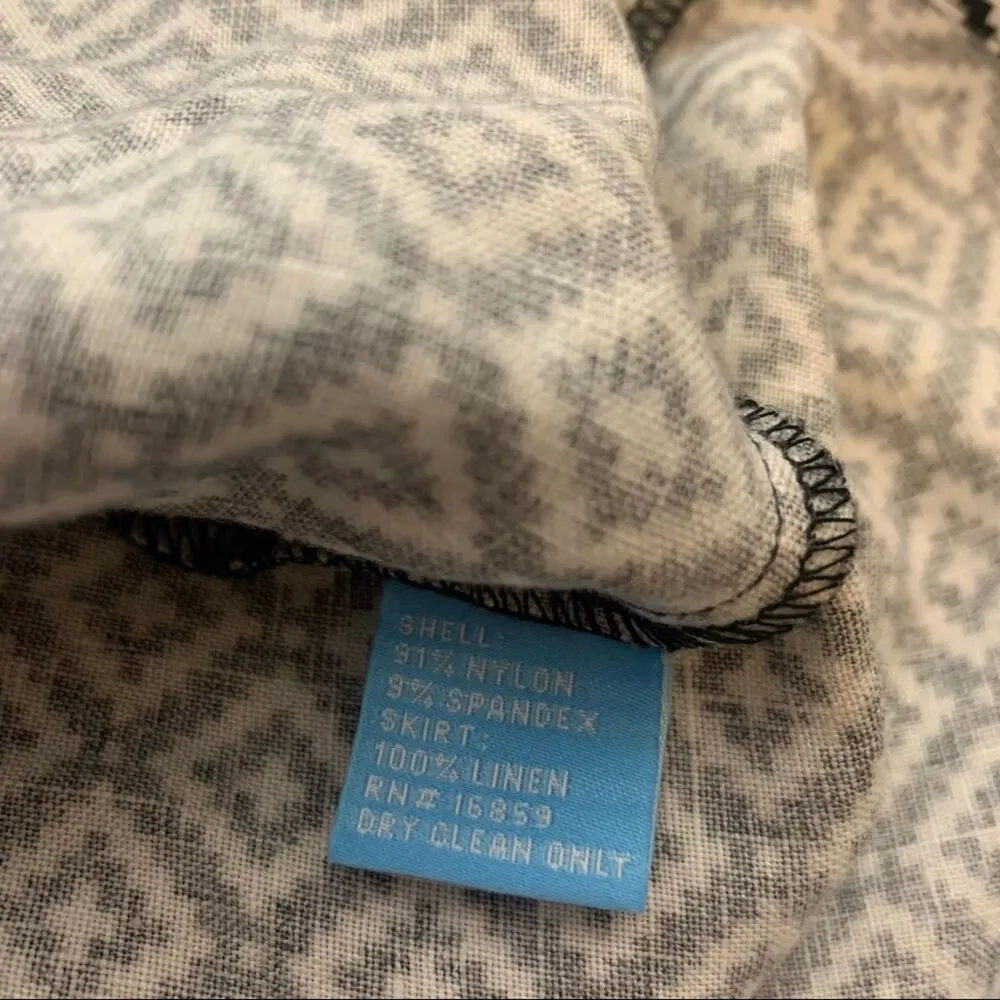 J. McLaughlin Catalina cloth top linen skirt printed dress sz m - Image 3