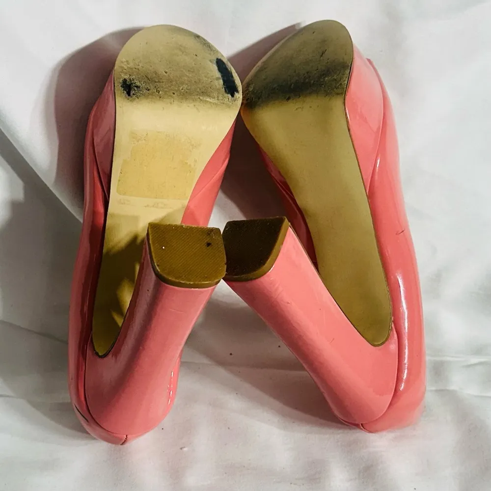 Steve Madden Womens 7 Platform Pink Patent Peep Toe Chunky Heels Y2K PinUp Retro - Image 5