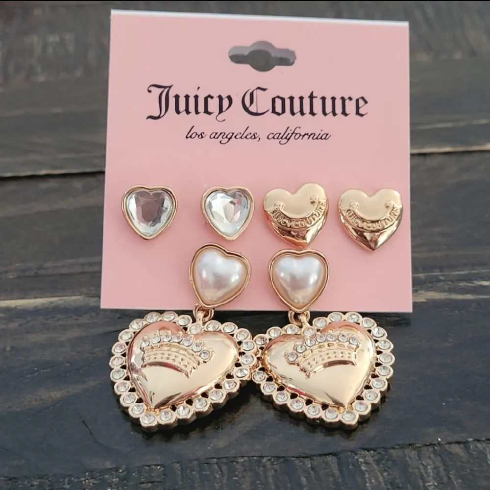 NEW Juicy Couture Earrings Heart Crown - Image 2