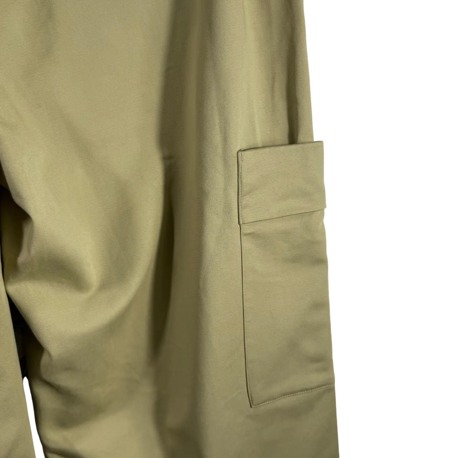 Vince Women's Cropped Cargo Pants 14 NWT Khaki Green Cotton Stretch Utility - Image 16