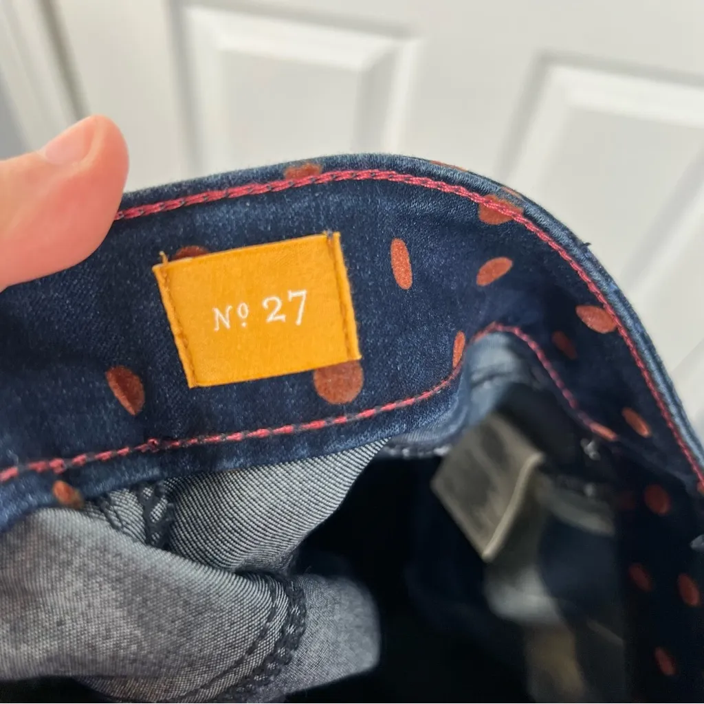 Sz 27  Pilcro Anthropologie Denim Polka
Dot Demin Pencil Skirt $88 MSRP NWOT - Image 8