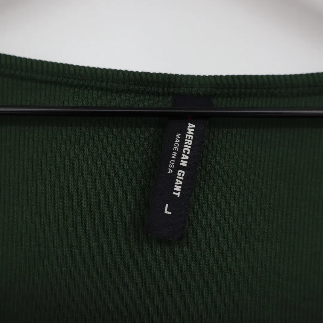 American Giant Women's Luxe Rib Square Neck Cardigan Made In USA Size L Green Size L - Image 4
