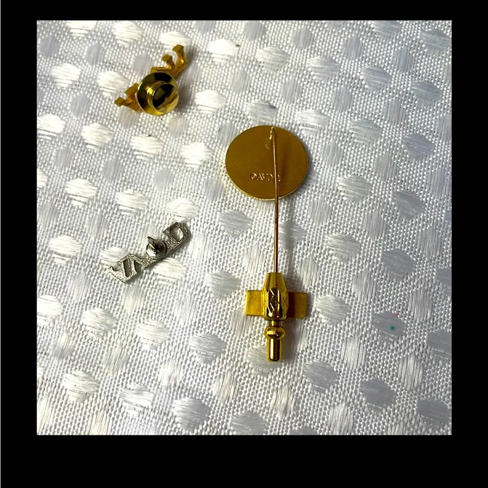 Avon President's Club 1982 Stick Pin Lapel Hat Ornament Brooch Gold Tone Award. - Image 2