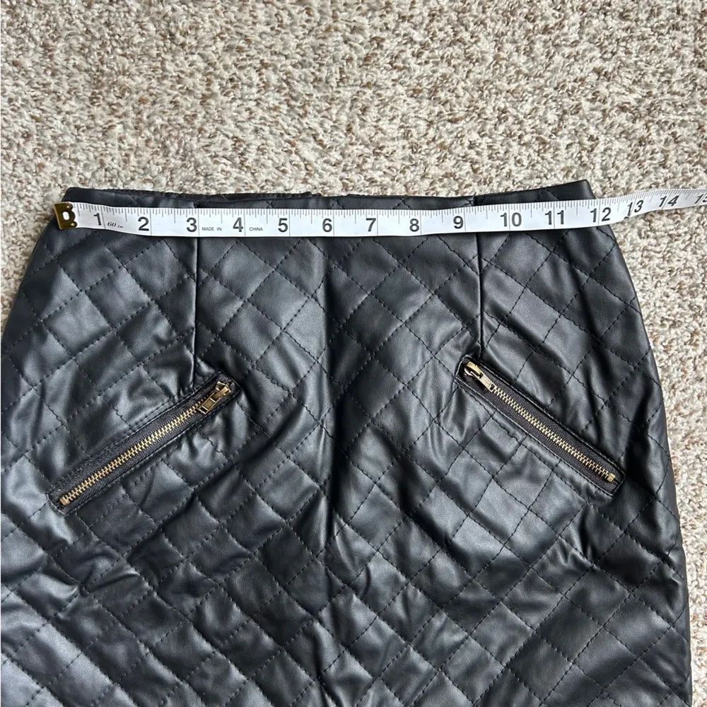 🦋 Richcoco Faux Leather Black Mini Skirt Holiday Party Formal Small 💖 - Image 5