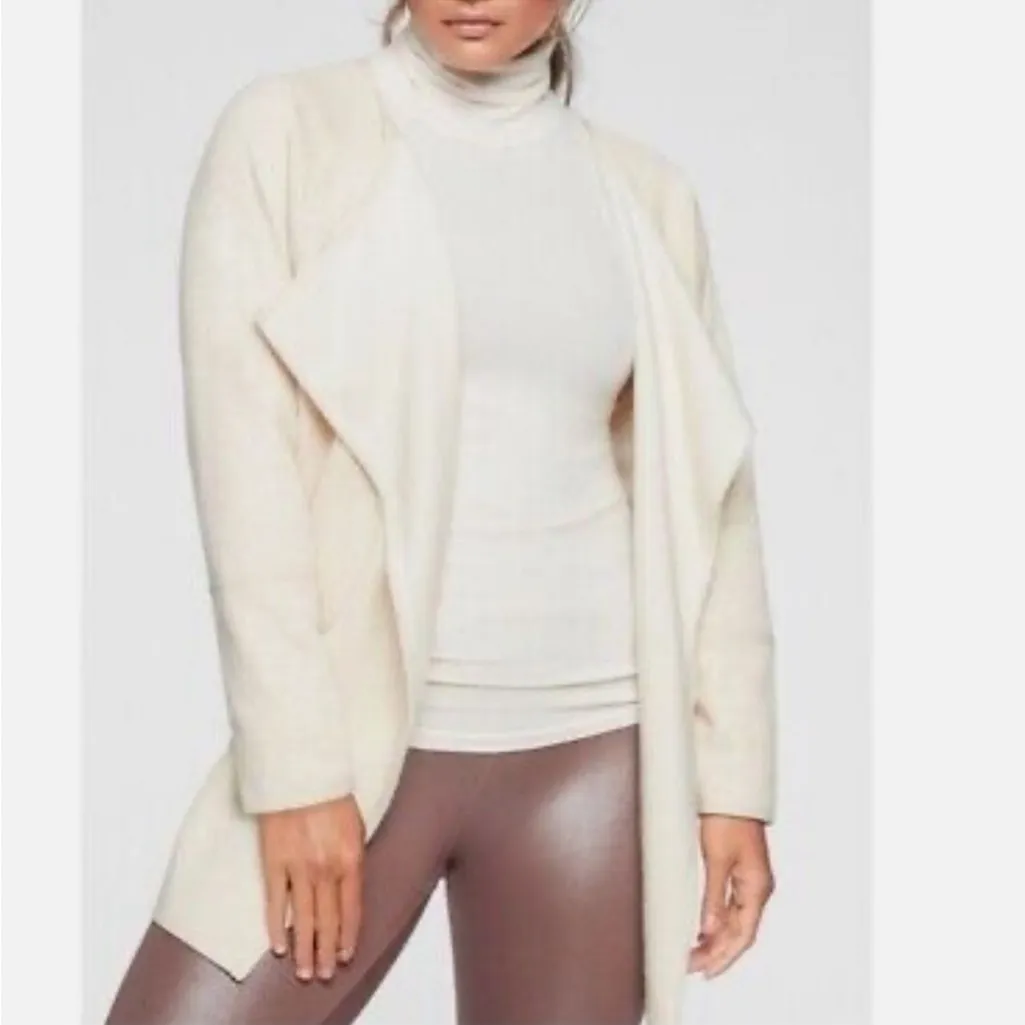 Athleta Cozy Karma Drape Open Front Cardigan Sweater Pullover, S - Image 8