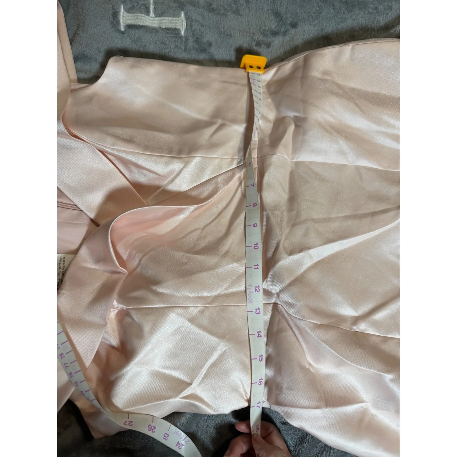 NWT Alfred Sung Size 14 OFF-THE-SHOULDER CUFF TRUMPET GOWN FRONT SLIT BLUSH Pink - Image 9