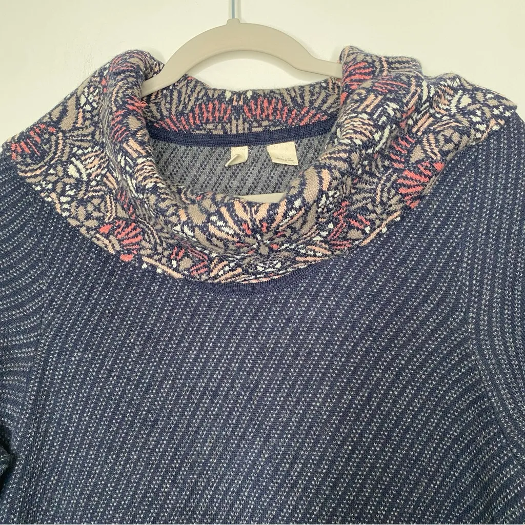 Anthropologie Moth Imperial Garden Cowl Neck Tunic/Dress Sweater L - Image 6