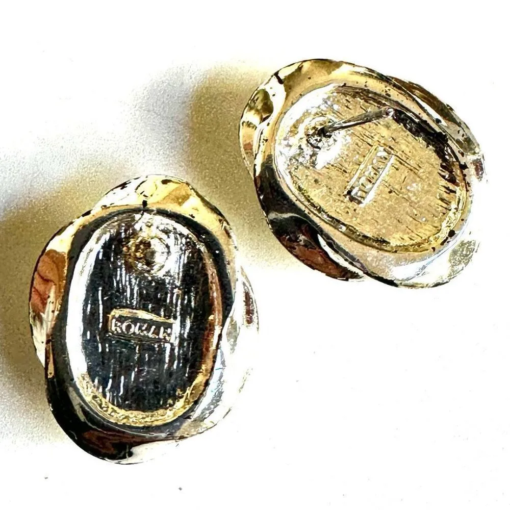 Roman white moon glow post earrings Silver - Image 6