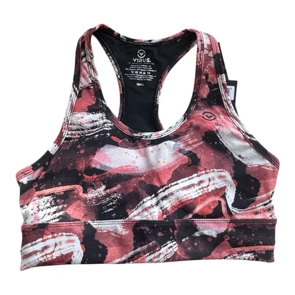 Virus Raven Compression Sports Bra – Tangerine Apricot – Size Small – NWT Red - Image 1