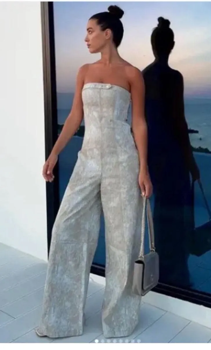 ZARA  Printed Linen Blend Jumpsuit - Image 11