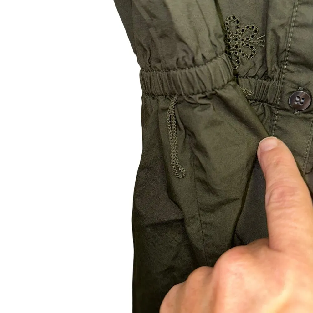 Gap Puff Sleeve Deep Green Eyelet Mini Dress - Image 5