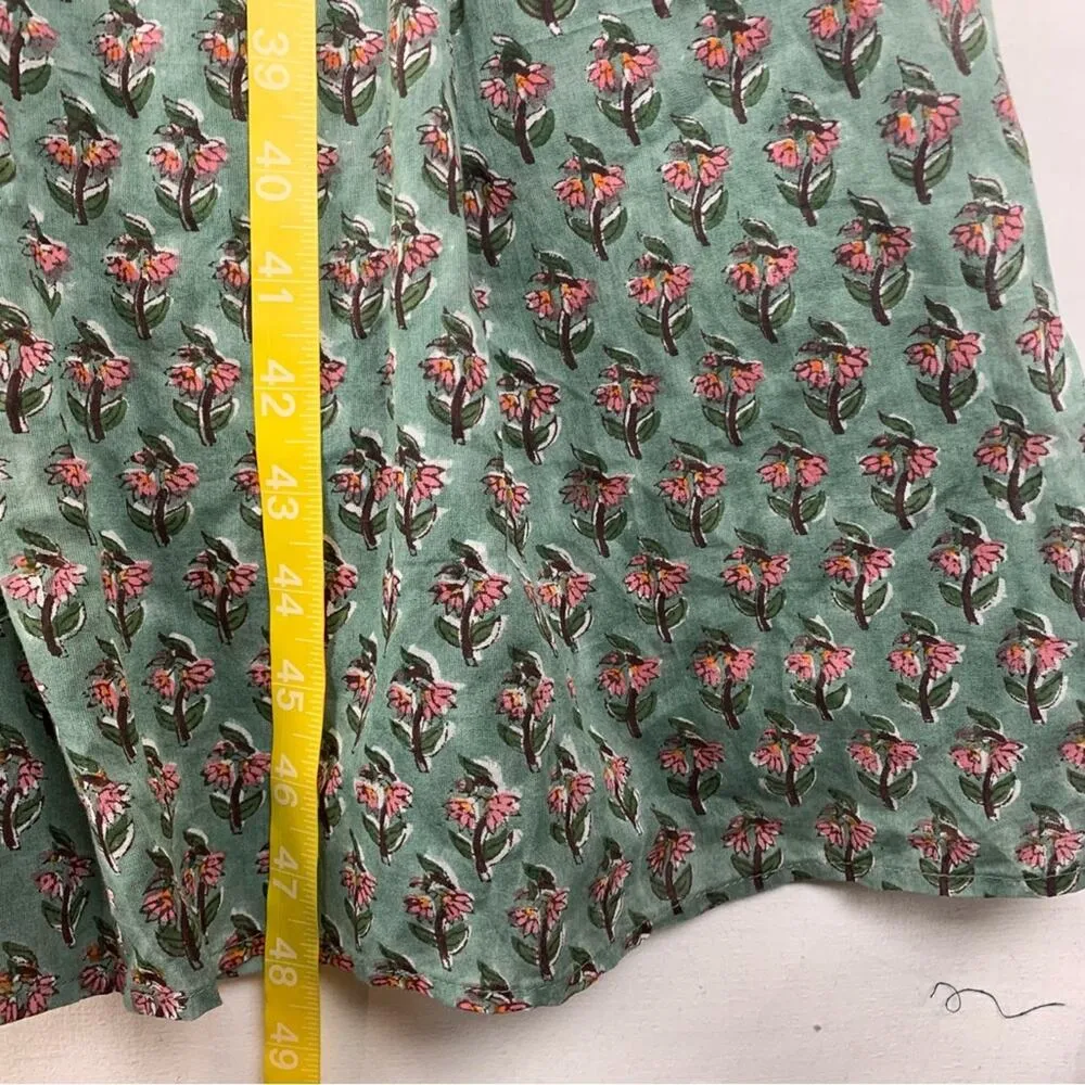 Daughters of India women's XS extra small prairie sage Green Puff Sleeve dress - Image 10